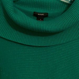 Alfani Green Sparkle Tunic Sweater